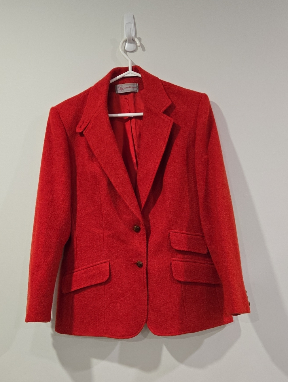 Retro/Vintage Evan Picone Red Wool Academia Blazer